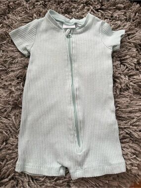 Zara 1/3 months Ribbed Zip Shorts Romper